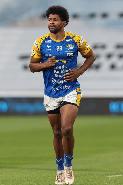 Kallum Watkins of Leeds Rhinos in the pre-game warm up during the Betfred Super League Round 25 match Huddersfield Giants vs Leeds Rhinos at Accu Stadium, Huddersfield, United Kingdom, 4th September 2025

(Photo by Mark Cosgrove/News Images)