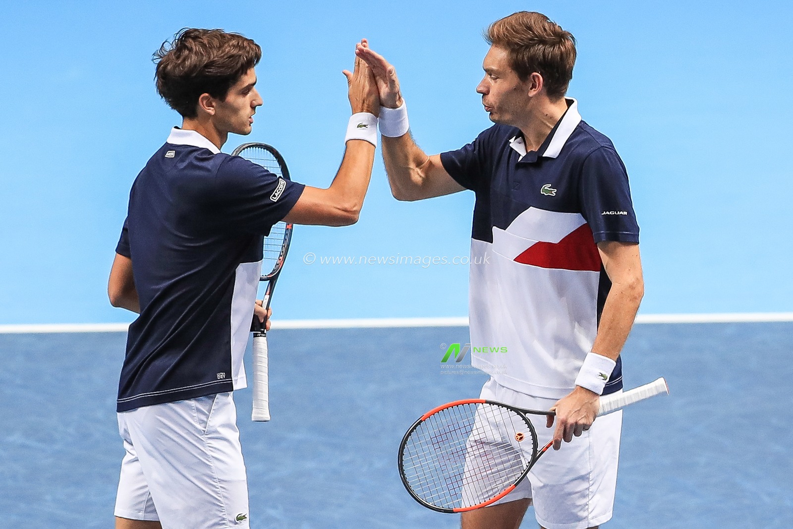 14th November 2018, The O2 , London, England;  Nitto ATP World Tour Finals, Day Four;  Pierre-Hugues Herbert and Nicolas Mahut of France win their match against Lukasz Kubot of Poland and Marcelo Melo of Brazil 

Credit: Romena Fogliati/News Images