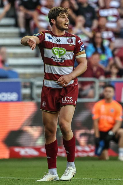 Ethan Havard of Wigan Warriors during the Betfred Super League round 18 match Wigan Warriors vs Huddersfield Giants at The Brick Community Stadium, Wigan, United Kingdom, 11th July 2025

(Photo by Alfie Cosgrove/News Images)