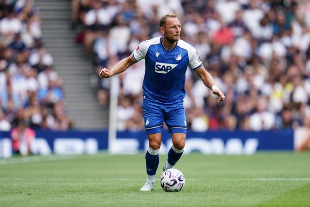 Vladimir Coufal of Hoffenheim with the ball during the pre-season friendly match Tottenham Hotspur vs Hoffenheim at Tottenham Hotspur Stadium, London, United Kingdom on 15 August 2026

(Photo by Harvey Murphy/News Images)
