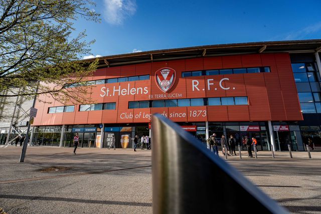 A general view of the stadium on the outside prior to kick off during the Betfred Challenge Cup Quarter Final match St Helens vs Catalans Dragons at The BrewDog Stadium, St Helens, United Kingdom on 10 April 2026

(Photo by Maynard Manyowa/News Images)