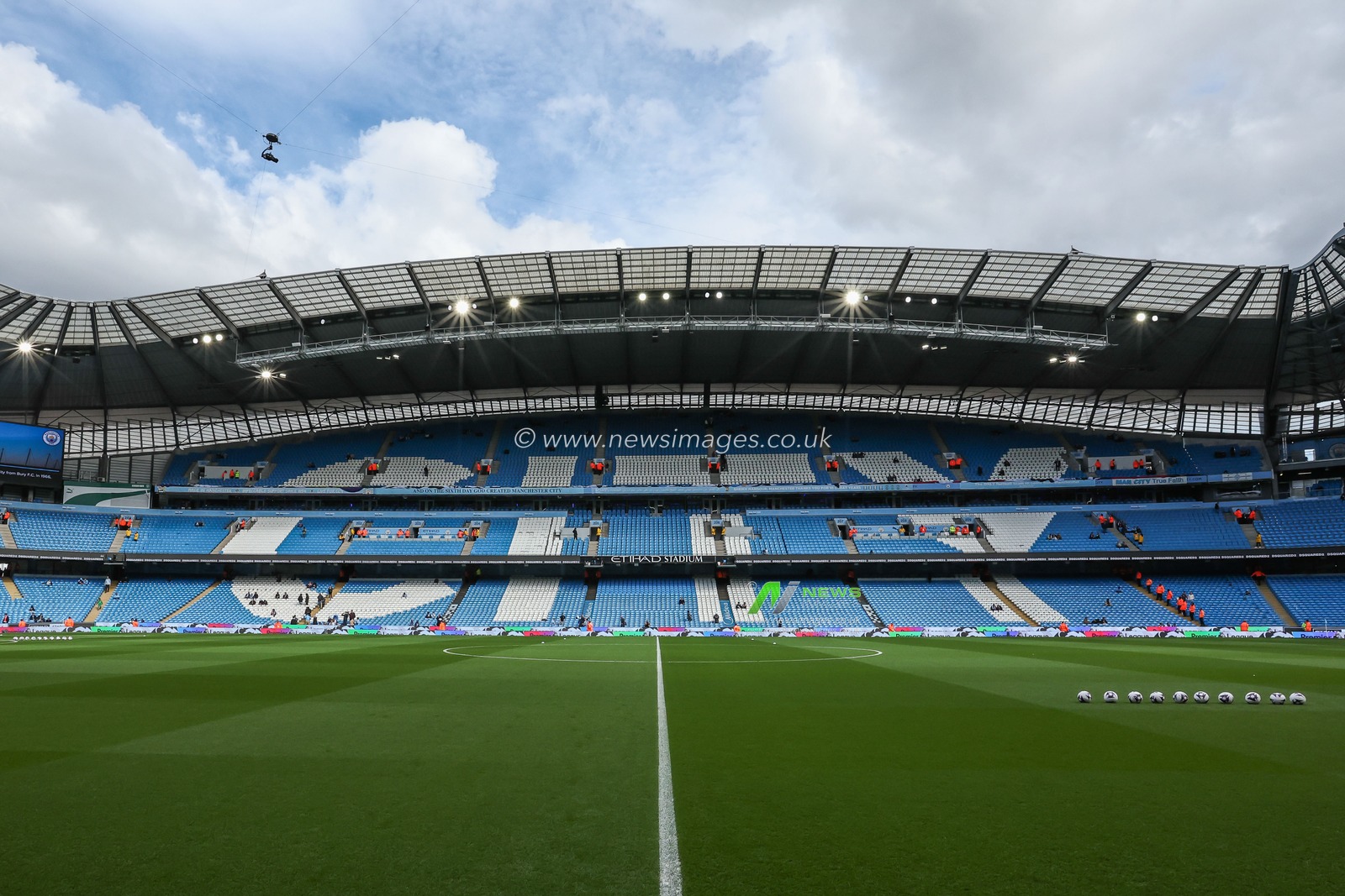 A general view of the Etihad Stadium, Home of Manchester City ahead of the Premier League match Manchester City vs Arsenal at Etihad Stadium, Manchester, United Kingdom, 31st March 2024

(Photo by Mark Cosgrove/News Images)