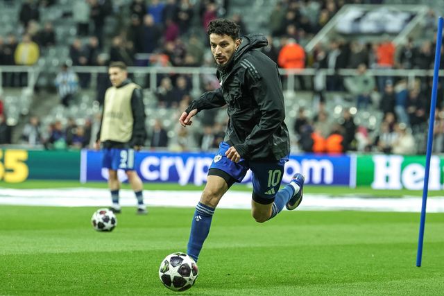 Abdellah Zoubir of Qarabag in the pregame warmup session n the pregame warmup session during the UEFA Champions League Knockout Round Play-offs Newcastle Untied vs Qarabag at St. James's Park, Newcastle, United Kingdom on 24 February 2026

(Photo by Mark Cosgrove/News Images)