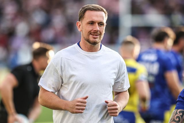 Ben Currie of Warrington Wolves in the pre-game warm up during the Betfred Super League round 21 match Warrington Wolves vs Wigan Warriors at Halliwell Jones Stadium, Warrington, United Kingdom, 8th August 2025

(Photo by Alfie Cosgrove/News Images)