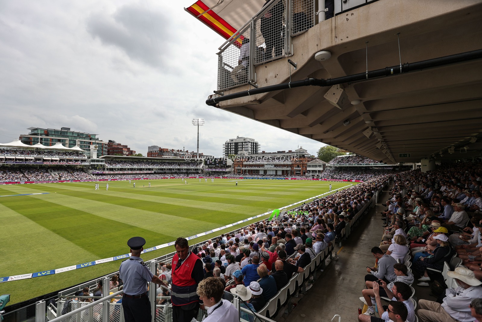 A general view of the Marylebone Cricket Club members stand during the LV= Insurance Ashes Second Test Series Day 1 England v Australia at Lords, London, United Kingdom, 28th June 2023

(Photo by Mark Cosgrove/News Images)