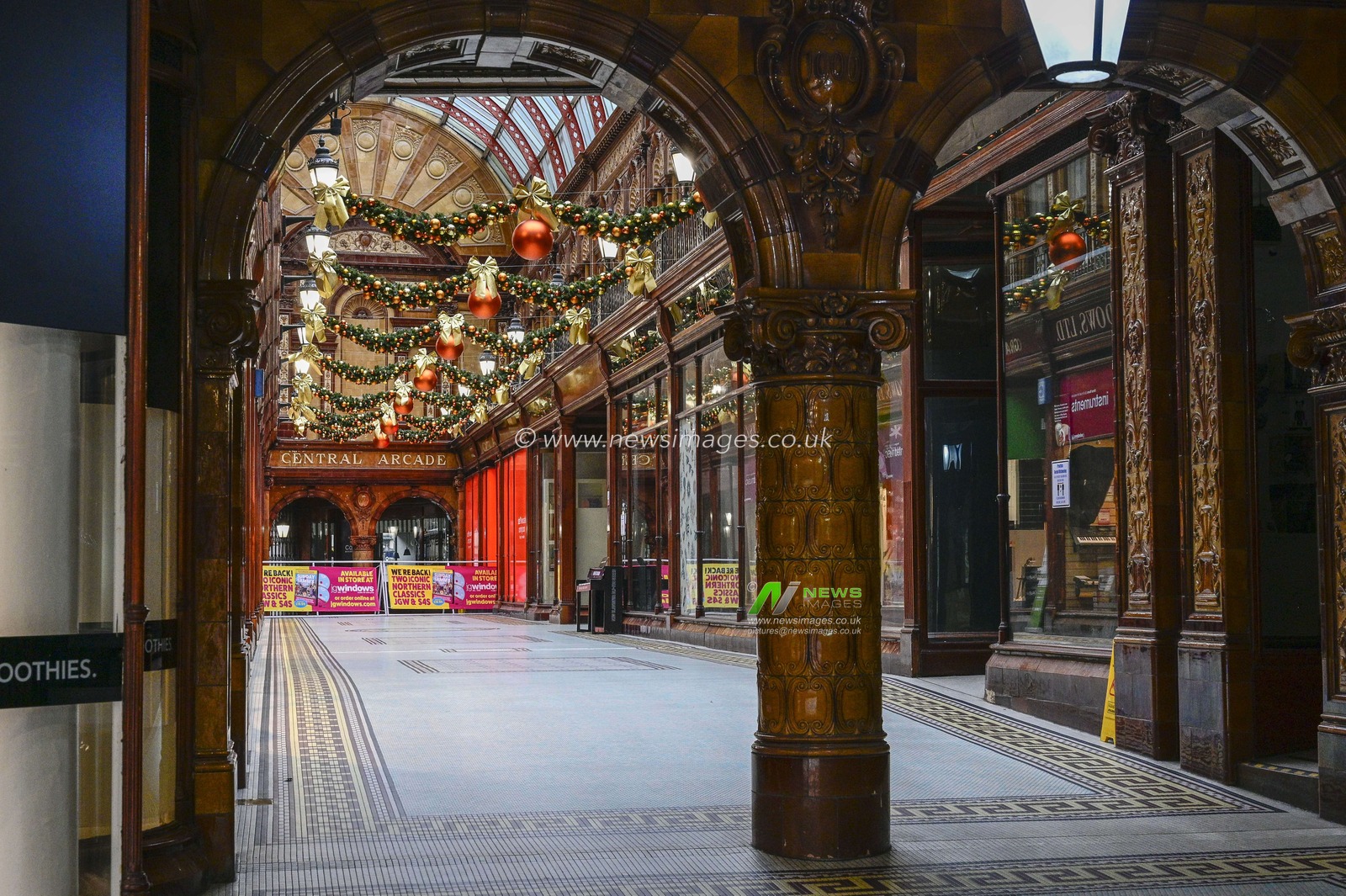 Central Arcade, Newcastle upon Tyne, looks beautiful with its festive trimmings. However, few shoppers will see the display this Black Friday due to National Lockdown.