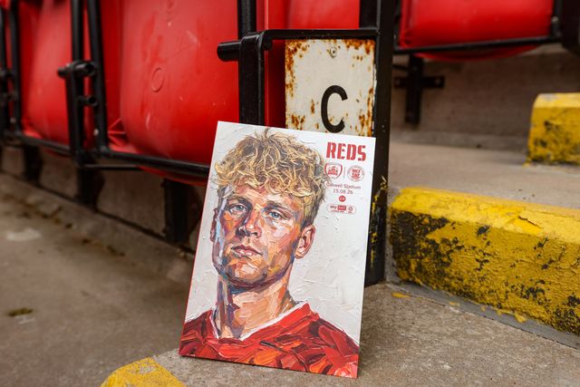 Cameron McGeehan of Barnsley on the front cover of the match day programme during the Sky Bet League One match Barnsley vs Bromley at Oakwell, Barnsley, United Kingdom on 15 August 2026

(Photo by Alfie Cosgrove/News Images)