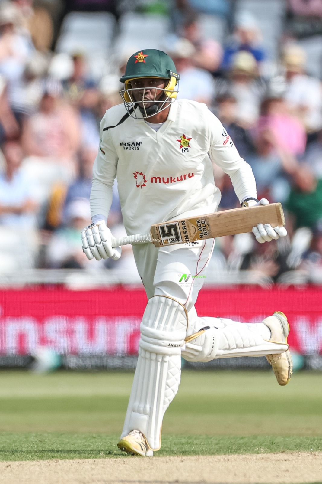 Tafadzwa Tsiga of Zimbabwe makes two runs during the Rothesay Test Match Day 2 England vs Zimbabwe at Trent Bridge, Nottingham, United Kingdom, 23rd May 2025

(Photo by Mark Cosgrove/News Images)