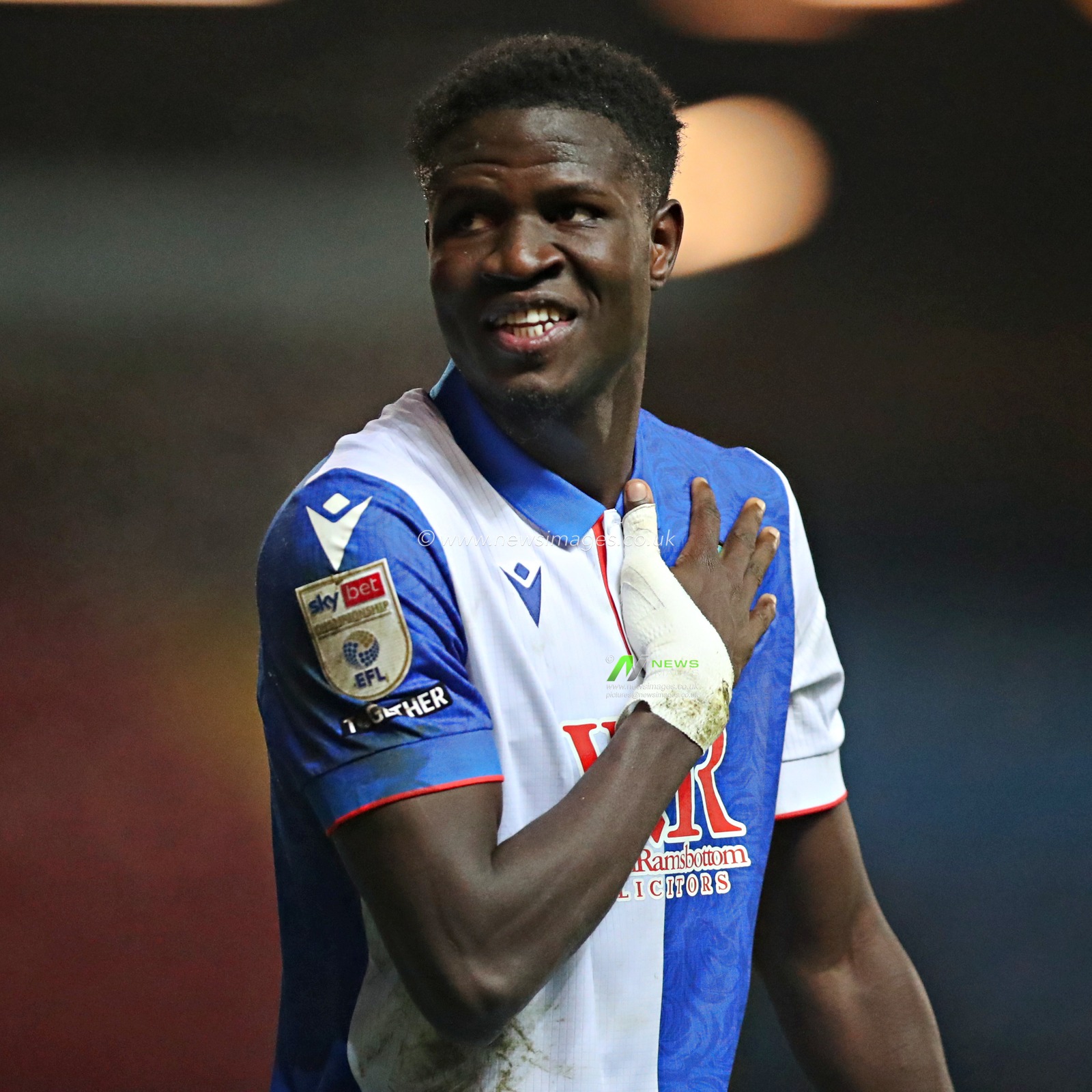 Makhtar Gueye of Blackburn Rovers celebrates after the Sky Bet Championship match Blackburn Rovers vs Portsmouth at Ewood Park, Blackburn, United Kingdom, 15th January 2025

(Photo by Sam Eaden/News Images)
