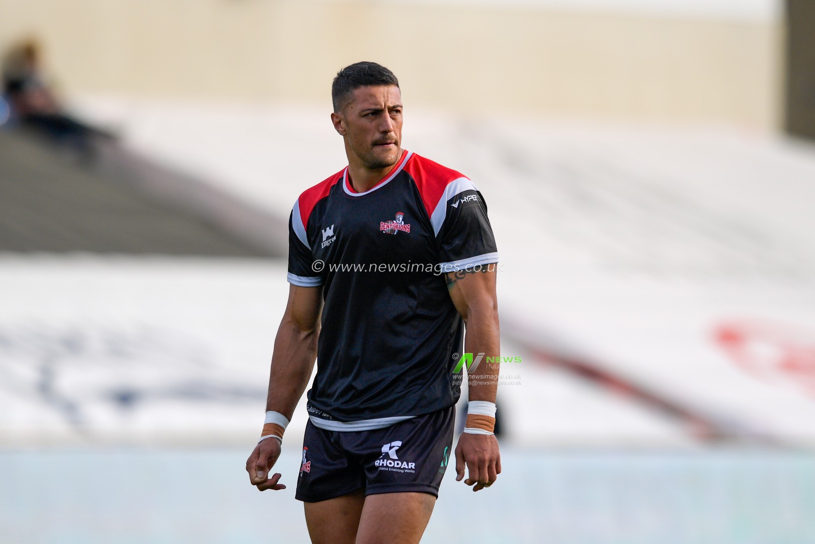 Anthony Gelling (32) of Leigh Centurions during the pre-game warm up