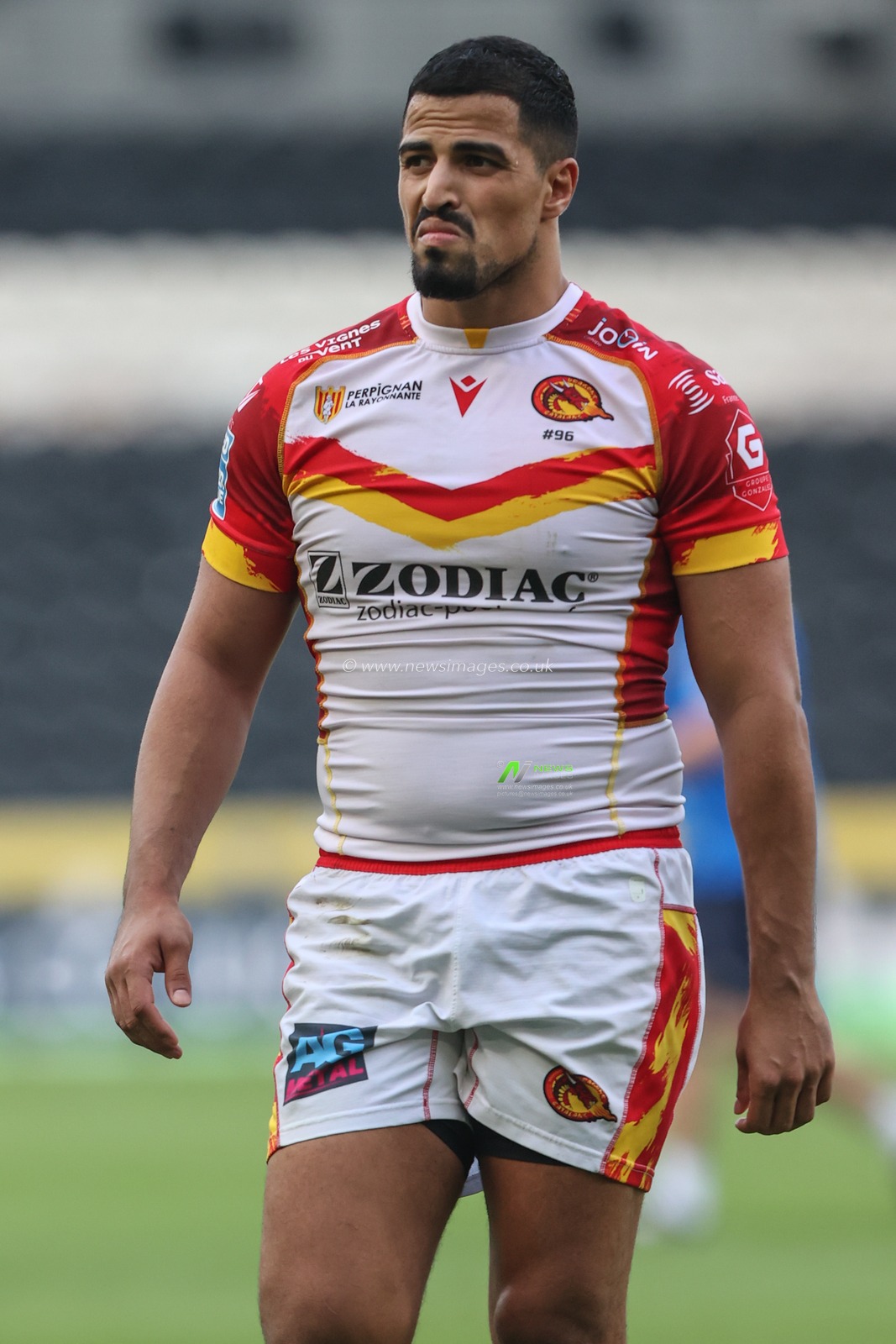 Fouad Yaha of Catalan Dragons during the Betfred Super League Round 27 match Hull FC vs Catalans Dragons at MKM Stadium, Hull, United Kingdom, 21st September 2024

(Photo by Alfie Cosgrove/News Images)