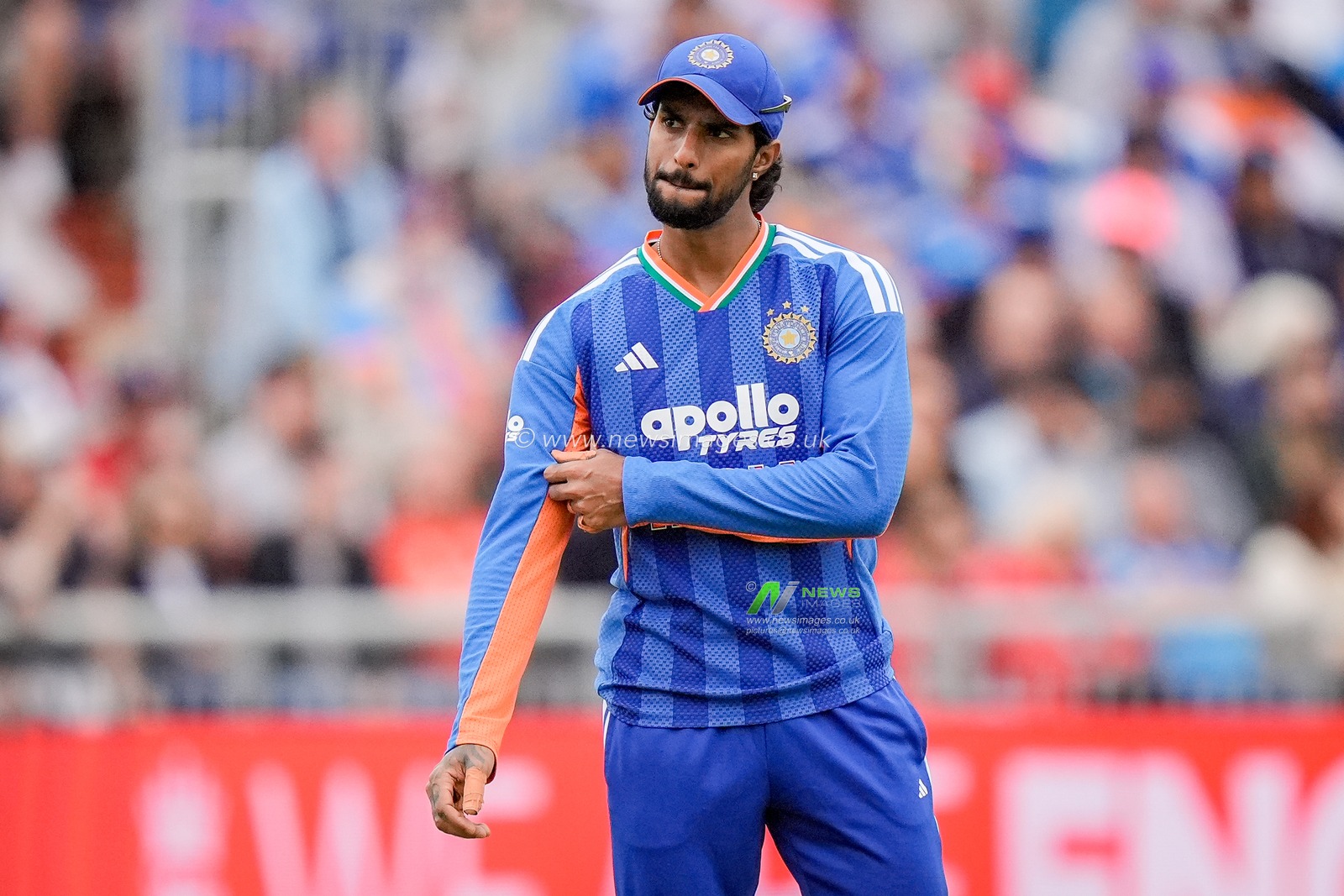 Tilak Varma of India during the Second Vitality T20 International match England vs India at Old Trafford, Manchester, United Kingdom on 04 July 2026

(Photo by Maynard Manyowa/News Images)