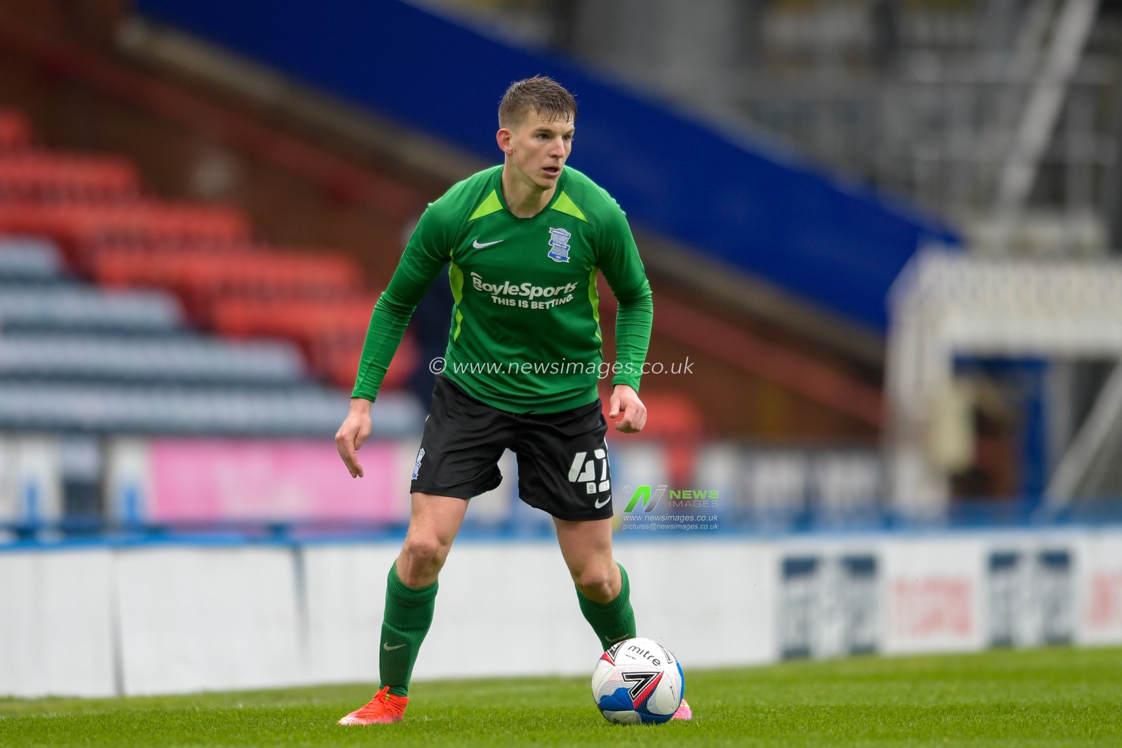 Steve Seddon #42 of Birmingham City with the ball