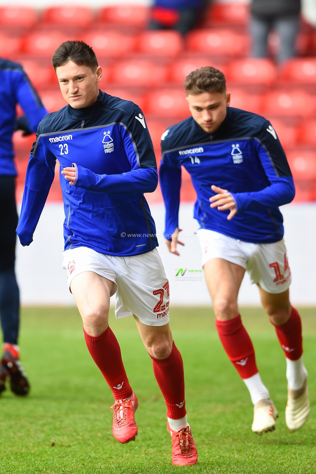 26th January 2019, City Ground, Nottingham, England ; Sky Bet Championship, Nottingham Forest v Wigan Athletic : Joe Lolley (23) of Nottingham Forest warms up 

Credit: Jon Hobley/News Images

English Football League images are subject to DataCo Licence