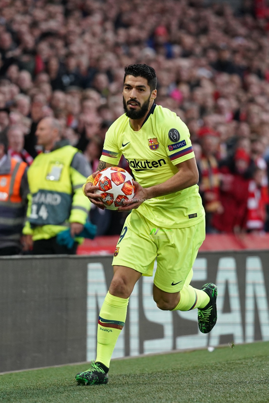 Barcelona's Luis Suarez

7th Mayl 2019 , Anfield Stadium, Liverpool, England;  UEFA Champions League Semi Final, Second Leg, Liverpool FC vs FC Barcelona 

Credit: Terry Donnelly/News Images
