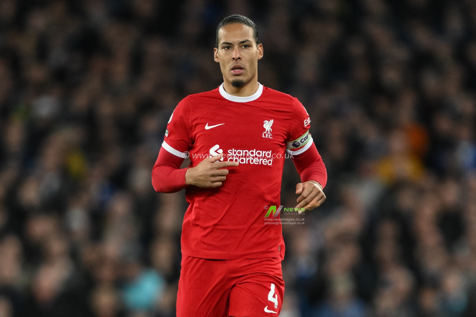 Virgil van Dijk of Liverpool looks on during the Premier League match Everton vs Liverpool at Goodison Park, Liverpool, United Kingdom, 24th April 2024

(Photo by Craig Thomas/News Images)