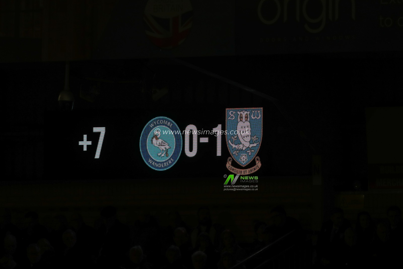 The scoreboard during the Sky Bet League 1 match Wycombe Wanderers vs Sheffield Wednesday at Adams Park, High Wycombe, United Kingdom, 14th January 2023

(Photo by Gareth Evans/News Images)
