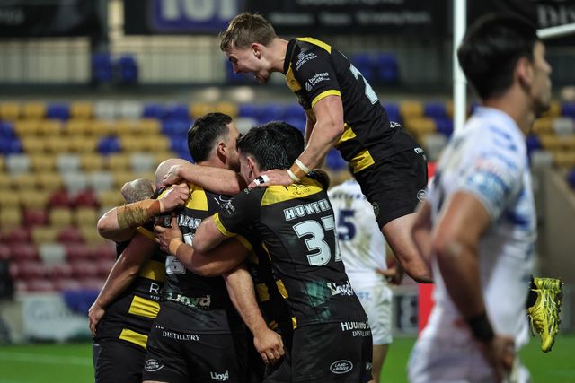 Kieran Buchanan of York Knights goes over for a try during the Betfred Super League round 9 match York Knights vs Toulouse at LNER Community Stadium, York, United Kingdom on 23 April 2026

(Photo by Mark Cosgrove/News Images)