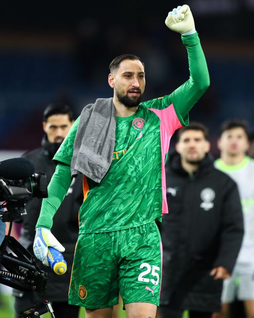 Manchester City goalkeeper Gianluigi Donnarumma celebrates 0-1 win after the Premier League match Burnley vs Manchester City at Turf Moor, Burnley, United Kingdom on 22 April 2026

(Photo by Jorge Horsted/News Images)