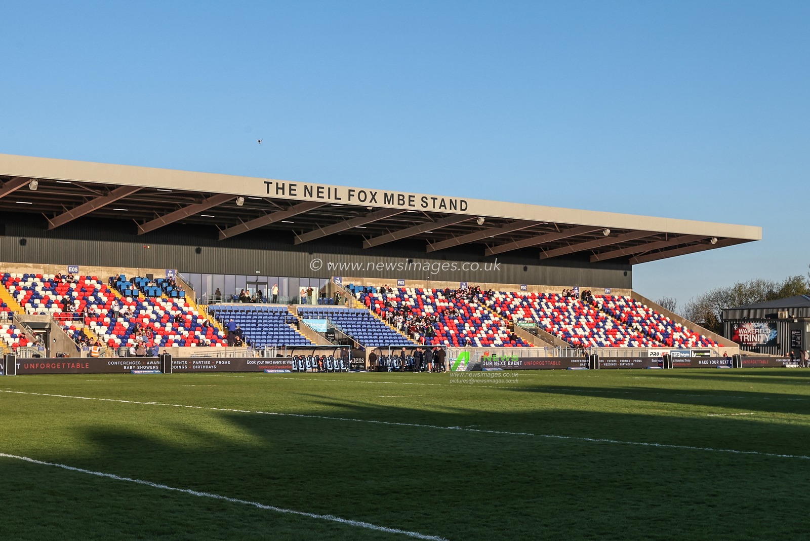 A general view of the DIY Kitchens Stadium ahead of the Betfred Challenge Cup Quarter Final match Wakefield Trinity vs Leigh Leopards at DIY Kitchens Stadium, Wakefield, United Kingdom, 4th April 2025

(Photo by Alfie Cosgrove/News Images)