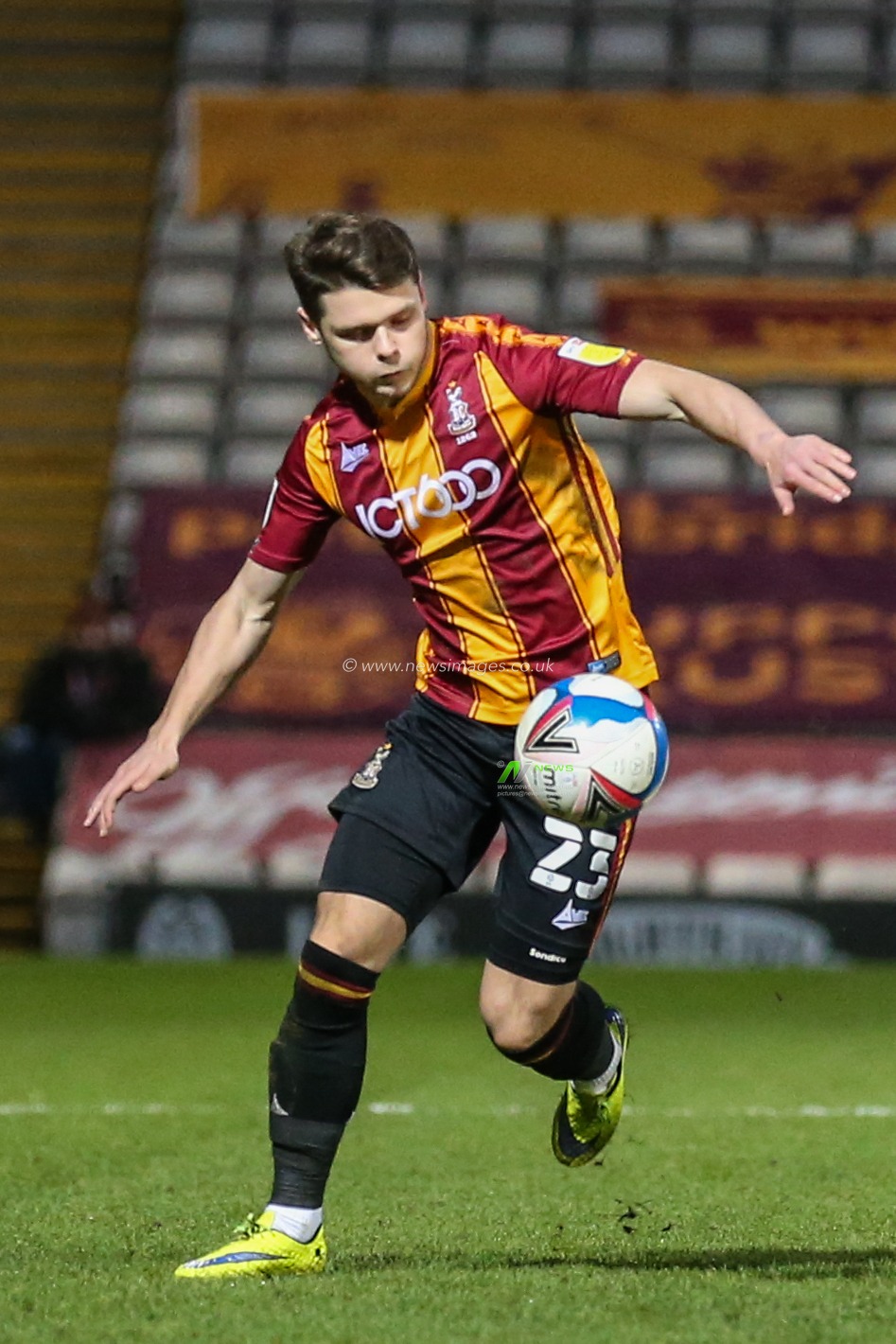 Connor Wood #23 of Bradford City in action during the game
