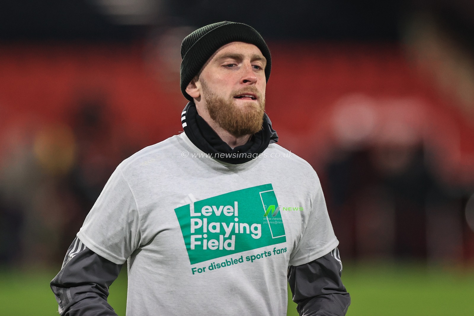 Oliver McBurnie #9 of Sheffield United during the pre-game warmup