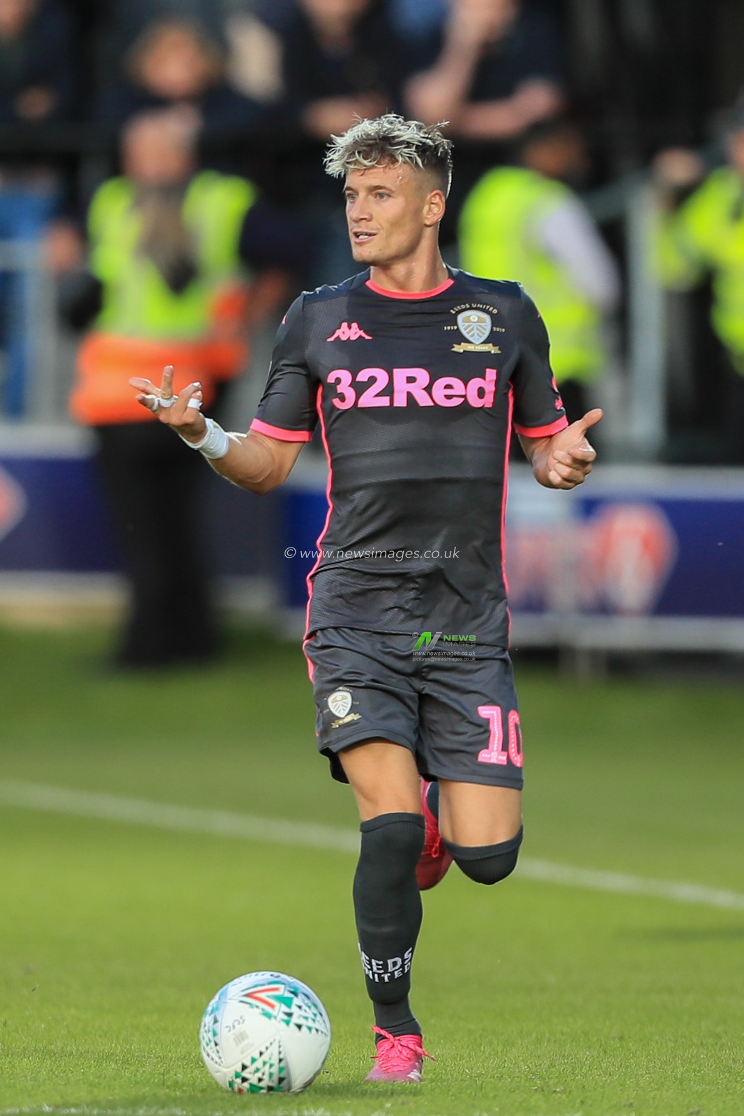 13th August 2019, Moor Lane, Salford, England; Carabao Cup, Round 1,  Salford City vs Leeds United ; Ezgjan Alioski (10) of Leeds United looks for a pass 


Credit: Mark Cosgrove/News Images

English Football League images are subject to DataCo Licence