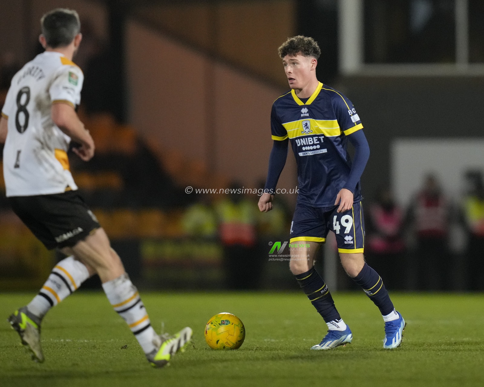 Law McCabe #49 of Middlesbrough during the Carabao Cup Quarter Final match Port Vale vs Middlesbrough at Vale Park, Burslem, United Kingdom, 19th December 2023

(Photo by Steve Flynn/News Images)