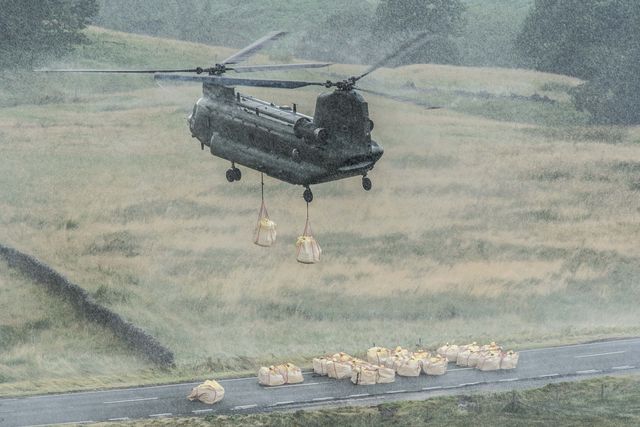 Whaley Bridge dam repairs after a heavy flood