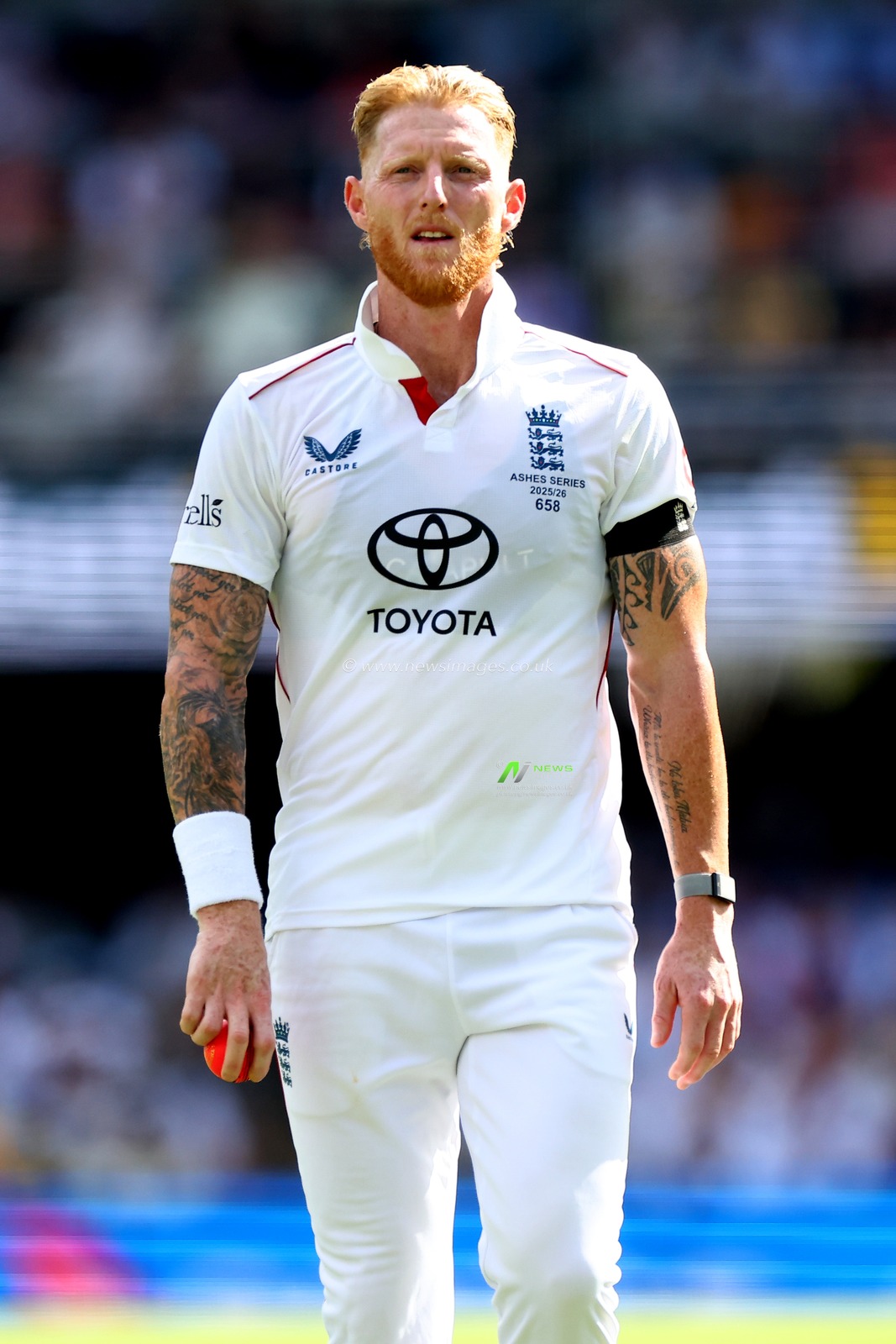 Ben Stokes of England  looks dejected during the NRMA Insurance Ashes Second Test Day 2 Australia vs England at The Gabba, Brisbane Cricket Ground, Brisbane, Australia, 5th December 2025

(Photo by Pat Hoelscher/News Images)

*** GER AUT SUI OUT ***