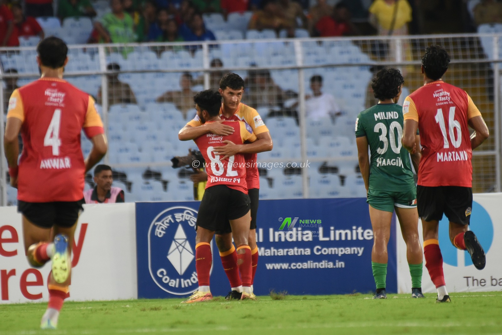 East Bengal FC  Saul Crespo  after scoring his team's goal during the 134th edition of the Durand Cup opening football match between East Bengal FC and  South United FC at the Vivekananda Yuba Bharati Krirangan in Kolkata, India on July 23,2025.Durand Cup football tournament is one of the oldest football tournament in India played for last 134 years, will be staged in Kolkata under the sponsorship of the Indian Army. Photo by Debajyoti Chakraborty.(Photo: Debajyoti Chakraborty/News Images)