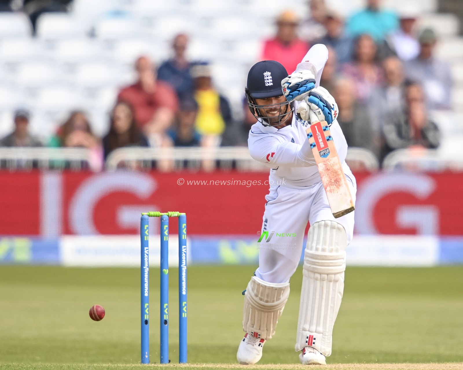 Ben Foakes of England plays a safety shot