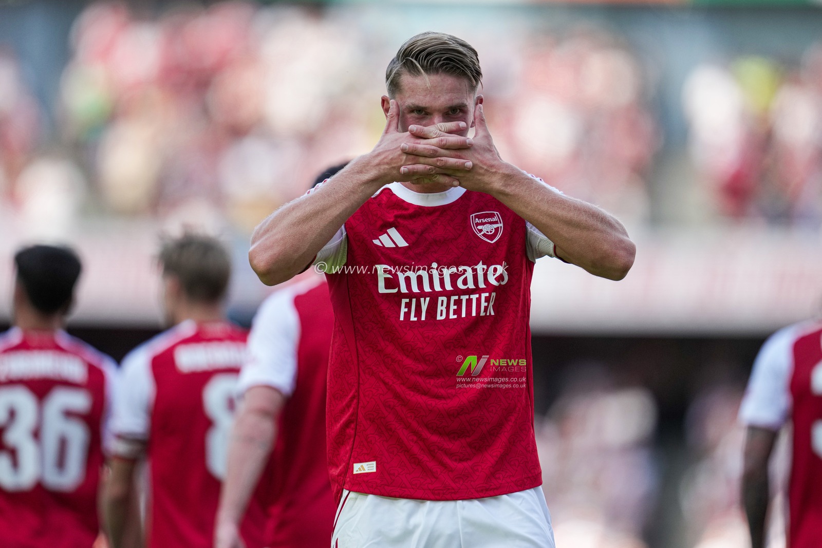 Viktor Gyokeres of Arsenalc celebrates goal during the Pre-season friendly match Arsenal vs Athletic Bilbao at Emirates Stadium, London, United Kingdom, 9th August 2025

(Photo by Harvey Murphy/News Images)