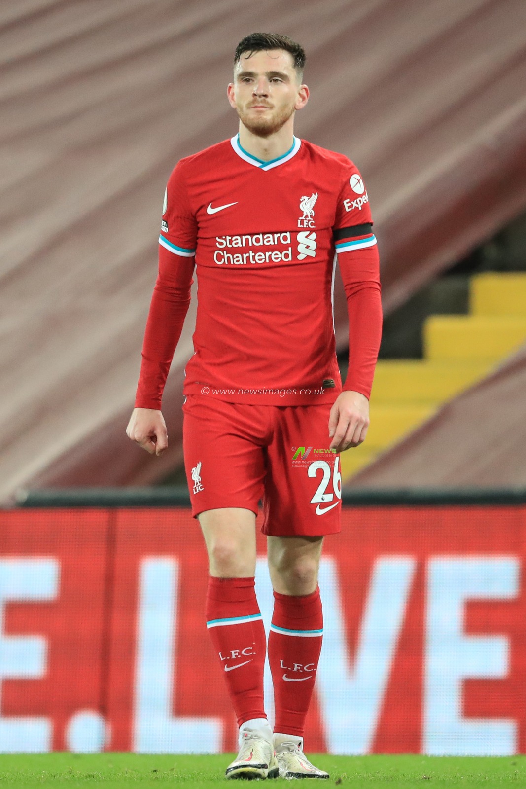 Andrew Robertson #26 of Liverpool during the game