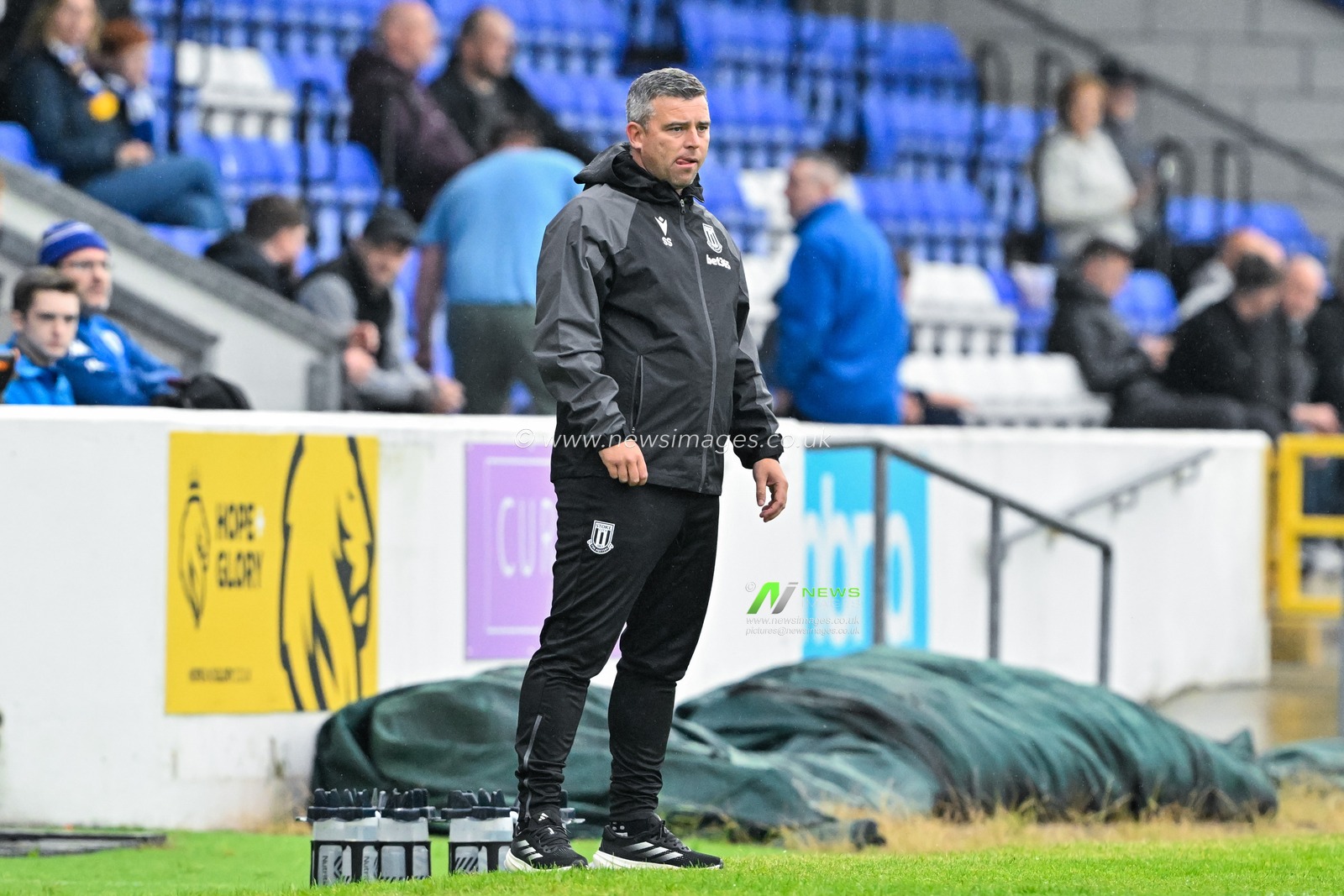 Steven Schumacher manager of Stoke City watches on during the Pre-season friendly match Chester vs Stoke City at Deva Stadium, Chester, United Kingdom, 11th July 2024

(Photo by Cody Froggatt/News Images)