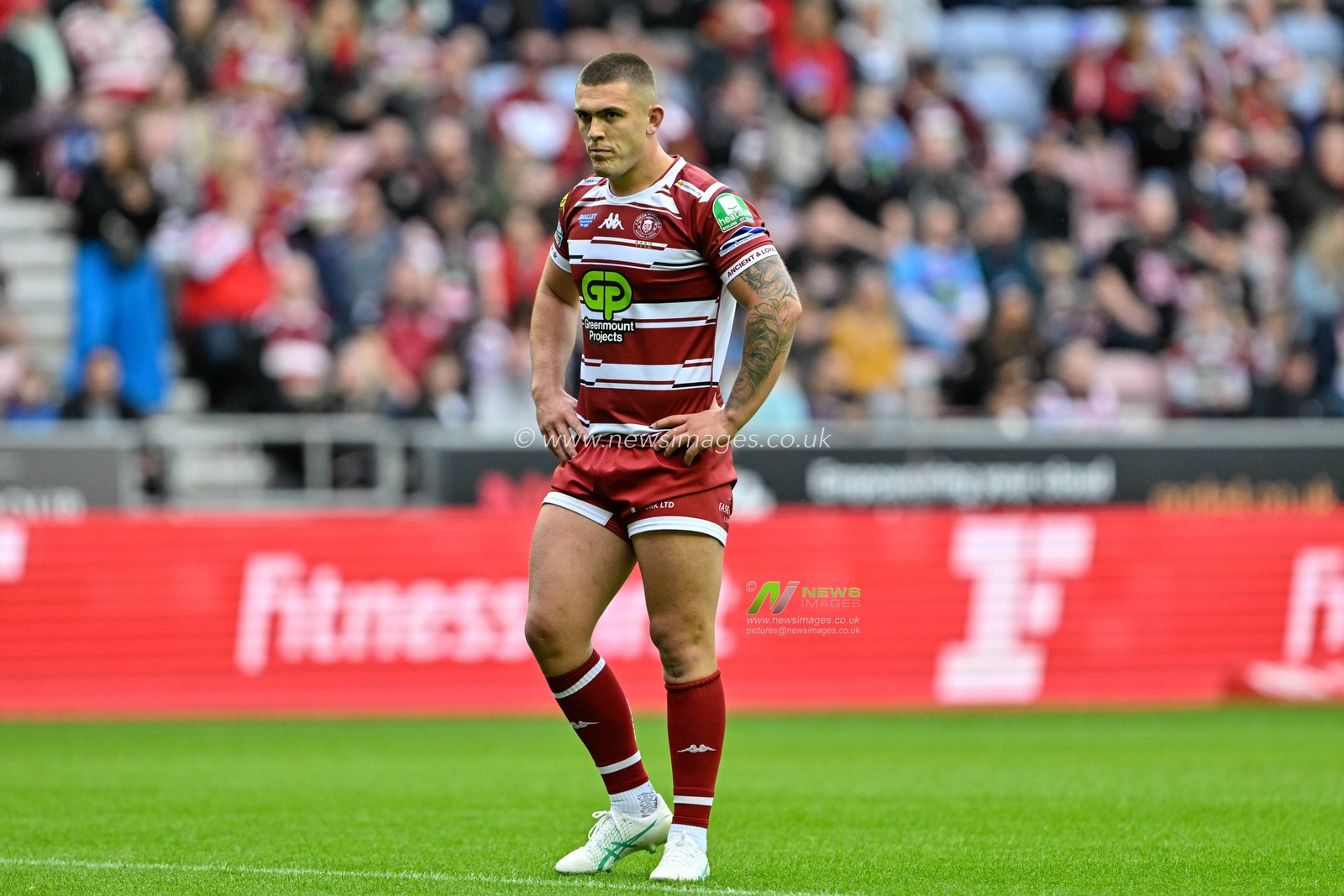 Brad Oâ€™Neill of Wigan Warriors during the Betfred Super League Round 16 match Wigan Warriors vs Leigh Leopards at DW Stadium, Wigan, United Kingdom, 5th July 2024

(Photo by Cody Froggatt/News Images)