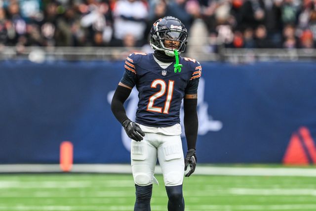 Jaylon Jones of the Chicago Bears during the Week 6 match Chicago Bears vs Jacksonville Jaguars at Tottenham Hotspur Stadium, London, United Kingdom, 13th October 2024

(Photo by Craig Thomas/News Images)