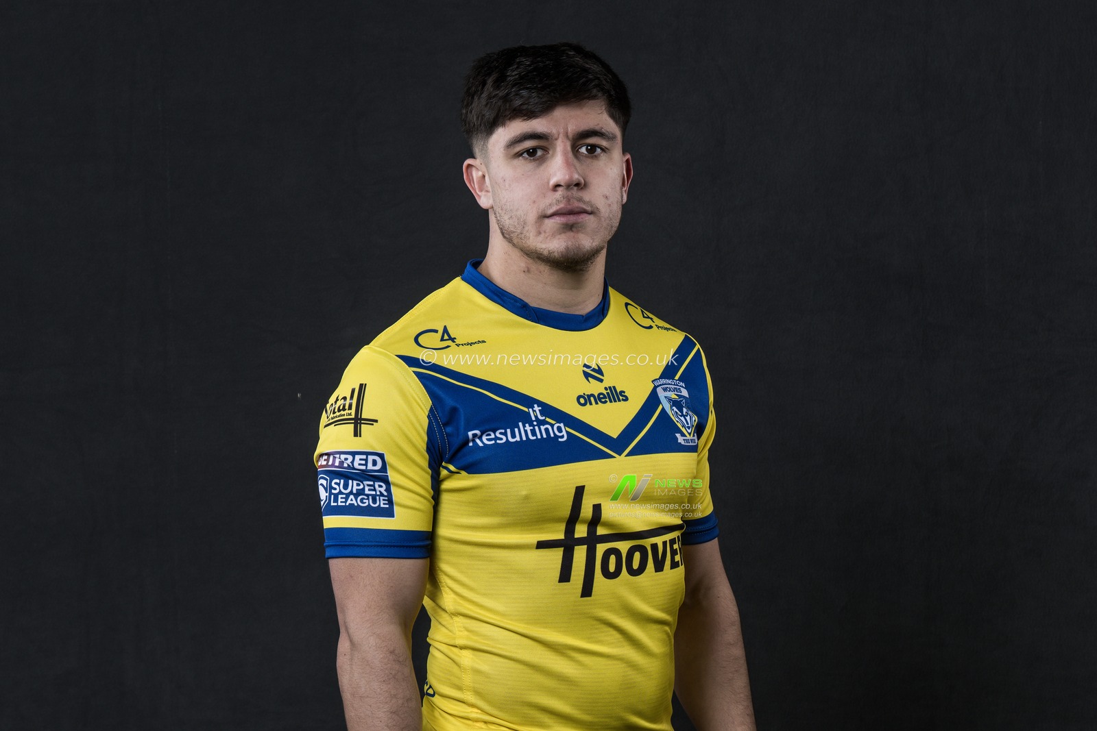 Oli Leyland in the Home kit during the Warrington Wolves Team media day at Warrington wolves training centre, Warrington, United Kingdom, 16th January 2025

(Photo by Craig Thomas/News Images)