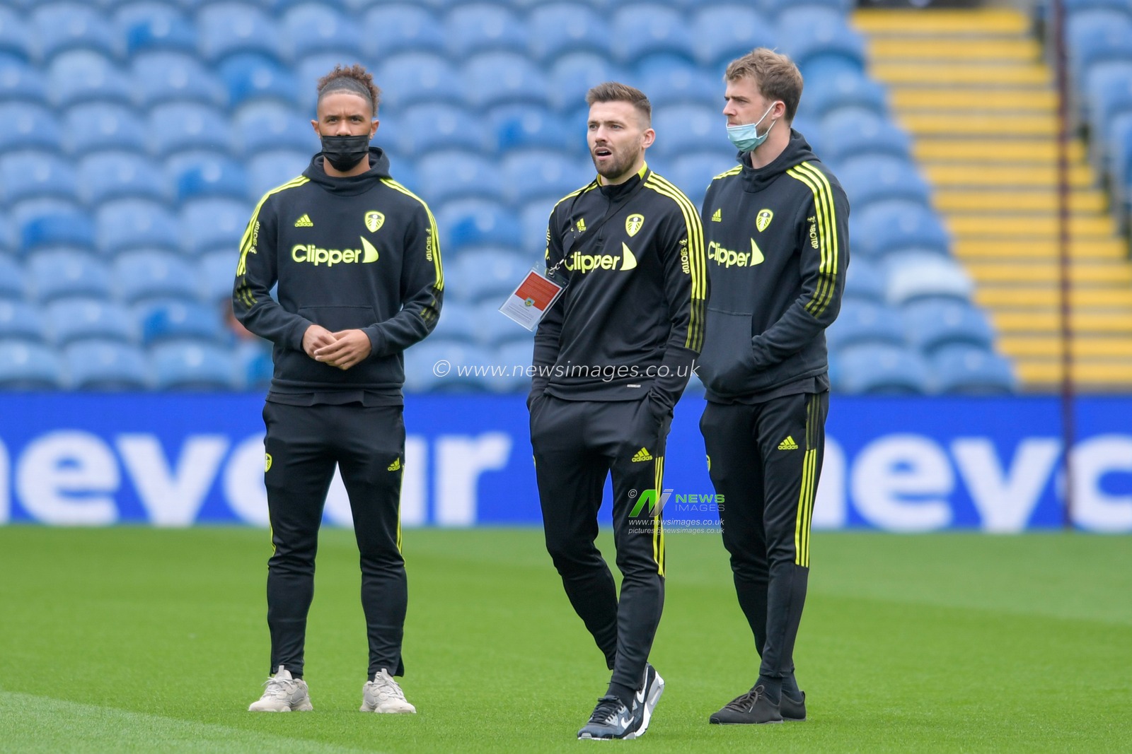 The Leeds United players arrive at Turf Moor