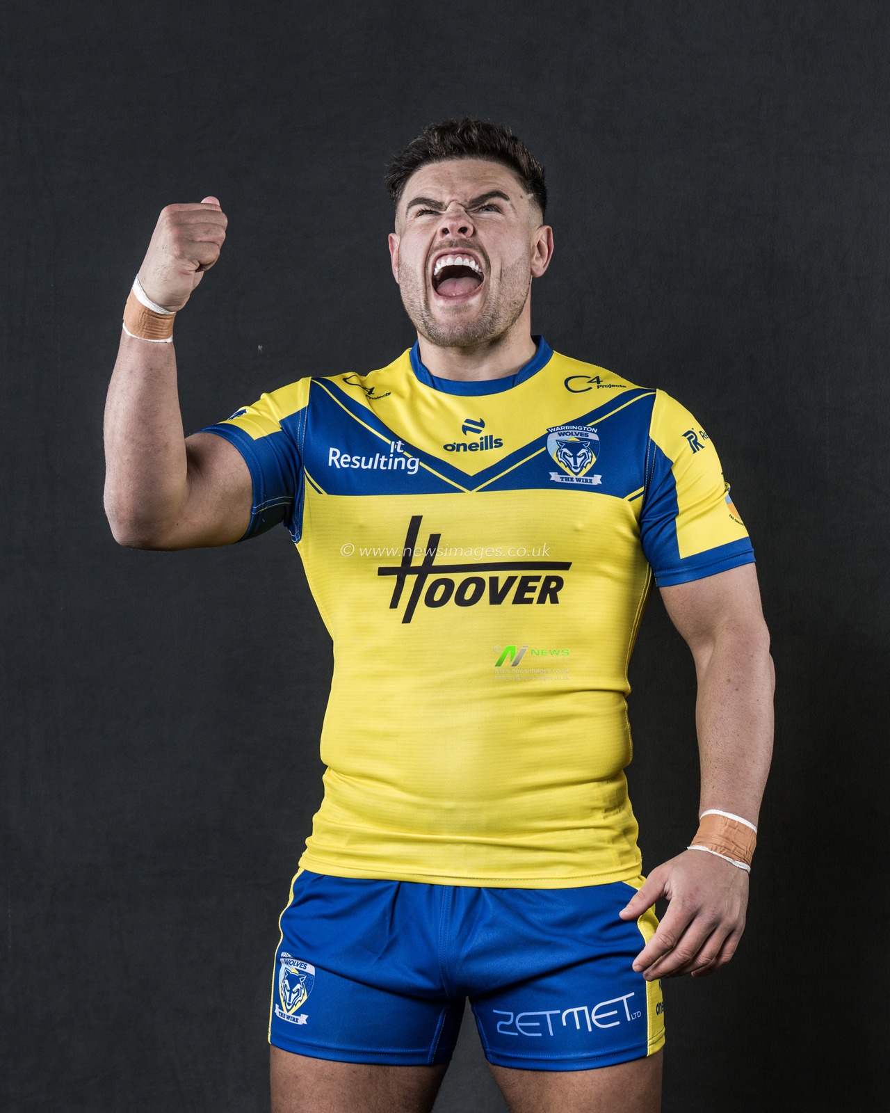 Joe Philbin in the Home kit during the Warrington Wolves Team media day at Warrington wolves training centre, Warrington, United Kingdom, 16th January 2025

(Photo by Craig Thomas/News Images)