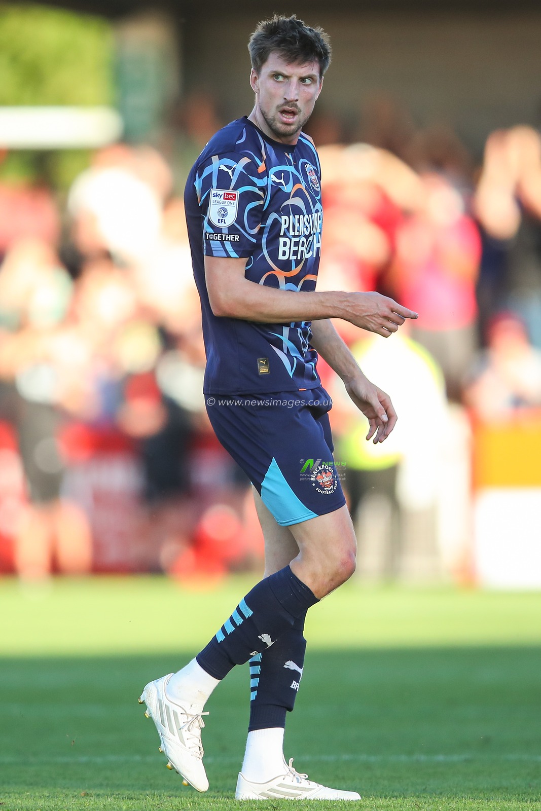 Jake Beesley of Blackpool during the Sky Bet League 1 match Crawley Town vs Blackpool at Broadfield Stadium, Crawley, United Kingdom, 10th August 2024

(Photo by Gareth Evans/News Images)