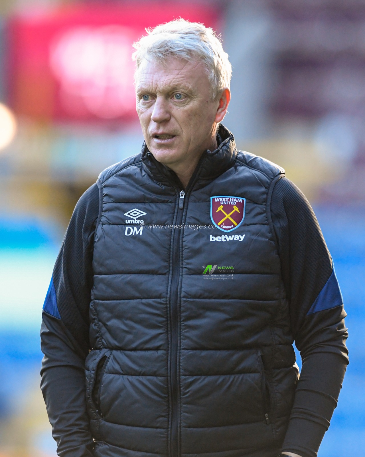 David Moyes manager of West Ham United arrives at Turf Moor