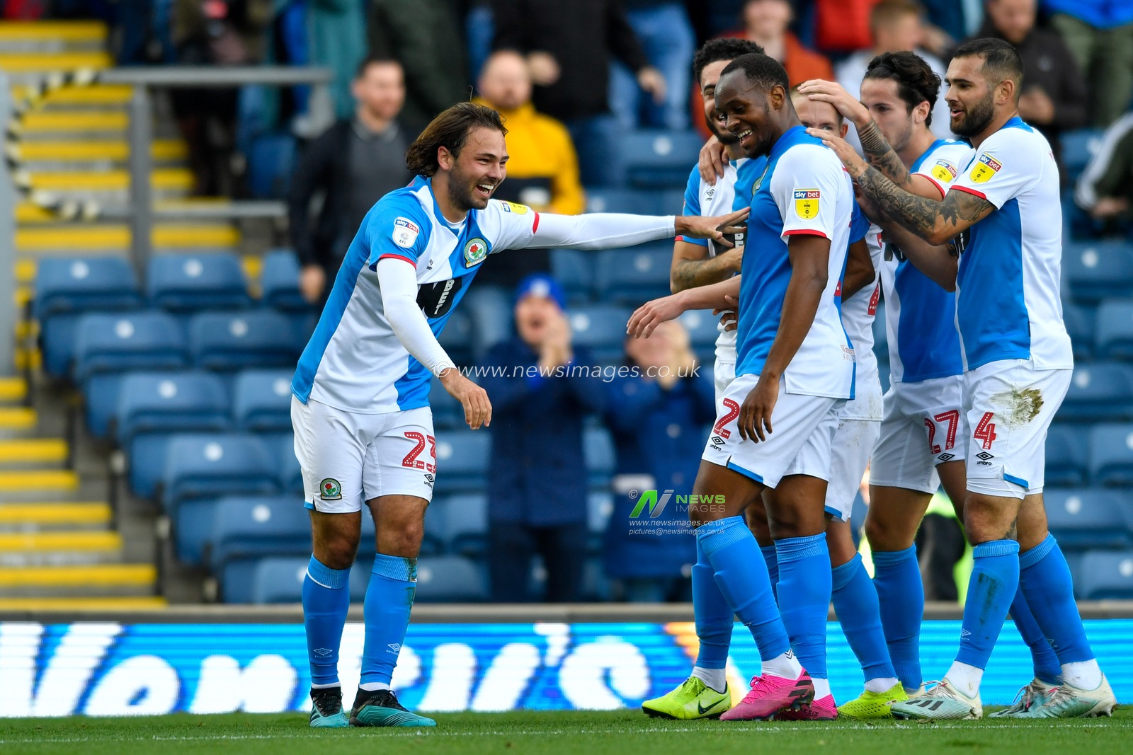 19th October 2019, Ewood Park, Blackburn, England; Sky Bet Championship, Blackburn Rovers v Huddersfield Town : Bradley Dack (23) of Blackburn Rovers celebrates scoring a goal

Credit: Simon Whitehead/News Images