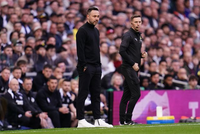 Roberto De Zerbi manager of Tottenham Hotspur looks on during the Premier League match Tottenham Hotspur vs Brighton & Hove Albion at Tottenham Hotspur Stadium, London, United Kingdom on 18 April 2026

(Photo by Harvey Murphy/News Images)
