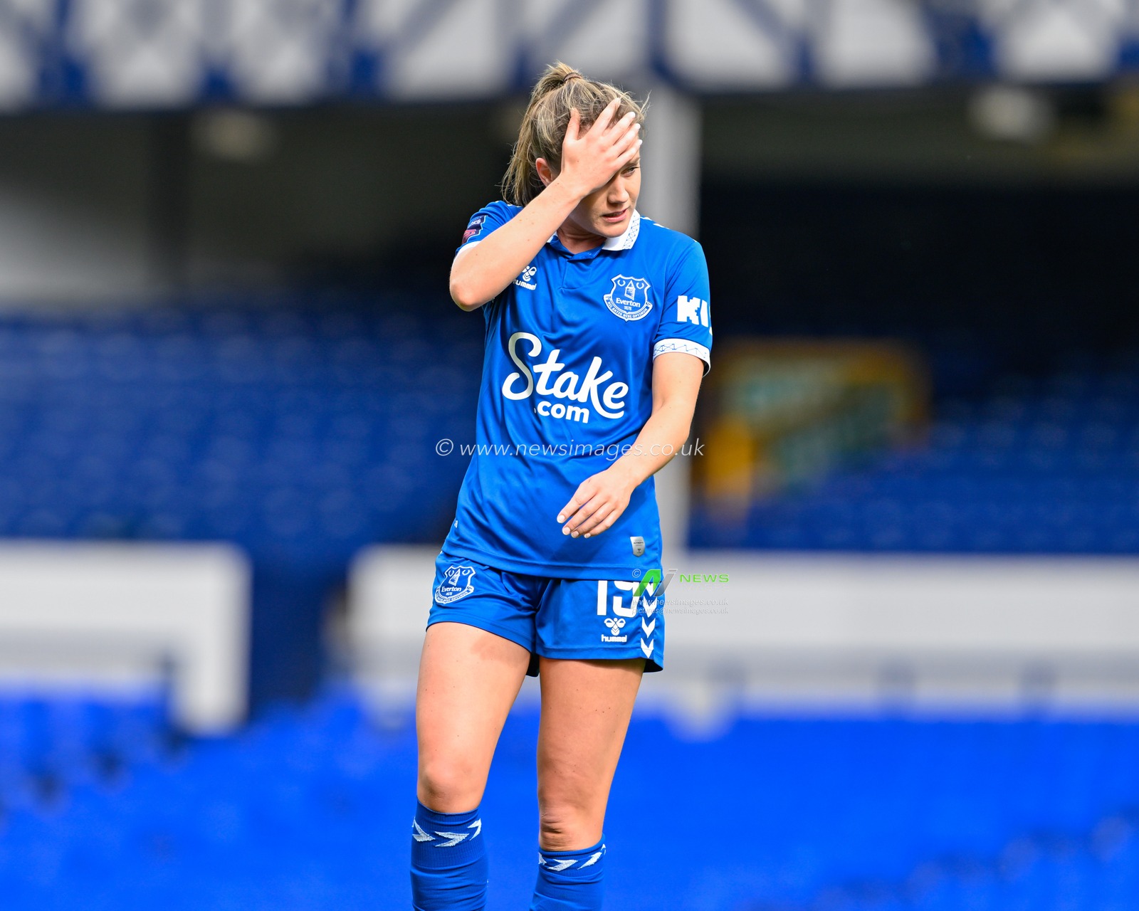Heather Payne of Everton Women reacts, during The FA Women's Super League match Everton Women vs Liverpool Women at Goodison Park, Liverpool, United Kingdom, 24th March 2024

(Photo by Cody Froggatt/News Images)