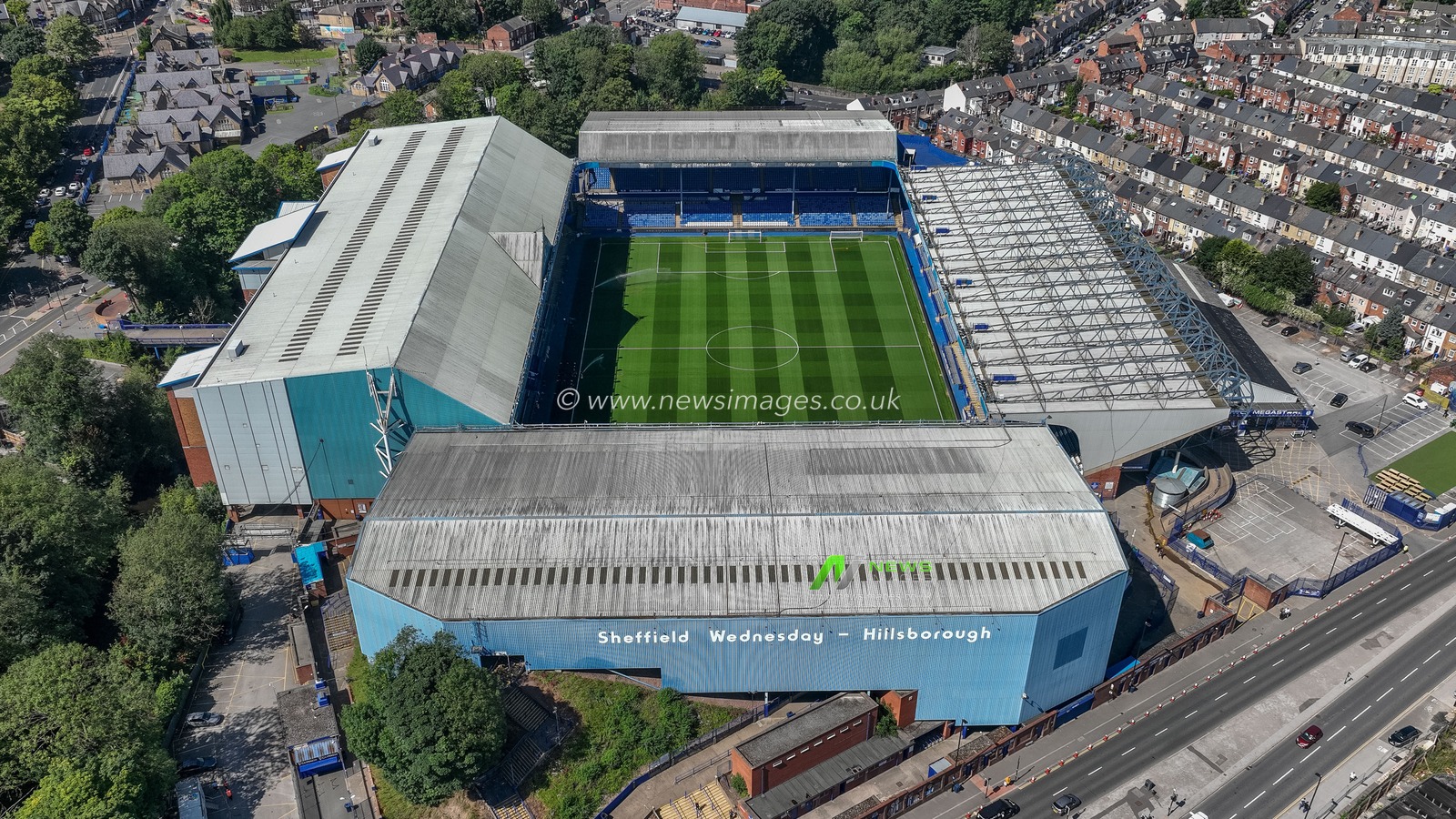 An aerial view of Hillsborough ahead of the Sky Bet Championship match Sheffield Wednesday vs Plymouth Argyle at Hillsborough, Sheffield, United Kingdom, 11th August 2024

(Photo by Mark Cosgrove/News Images)