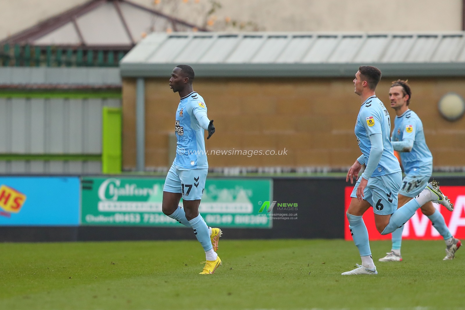 Saikou Janneh #17 of Cambridge United celebrates his goal to make it 1-1 during the Sky Bet League 1 match Forest Green Rovers vs Cambridge United at The New Lawn, Nailsworth, United Kingdom, 3rd December 2022

(Photo by Gareth Evans/News Images)