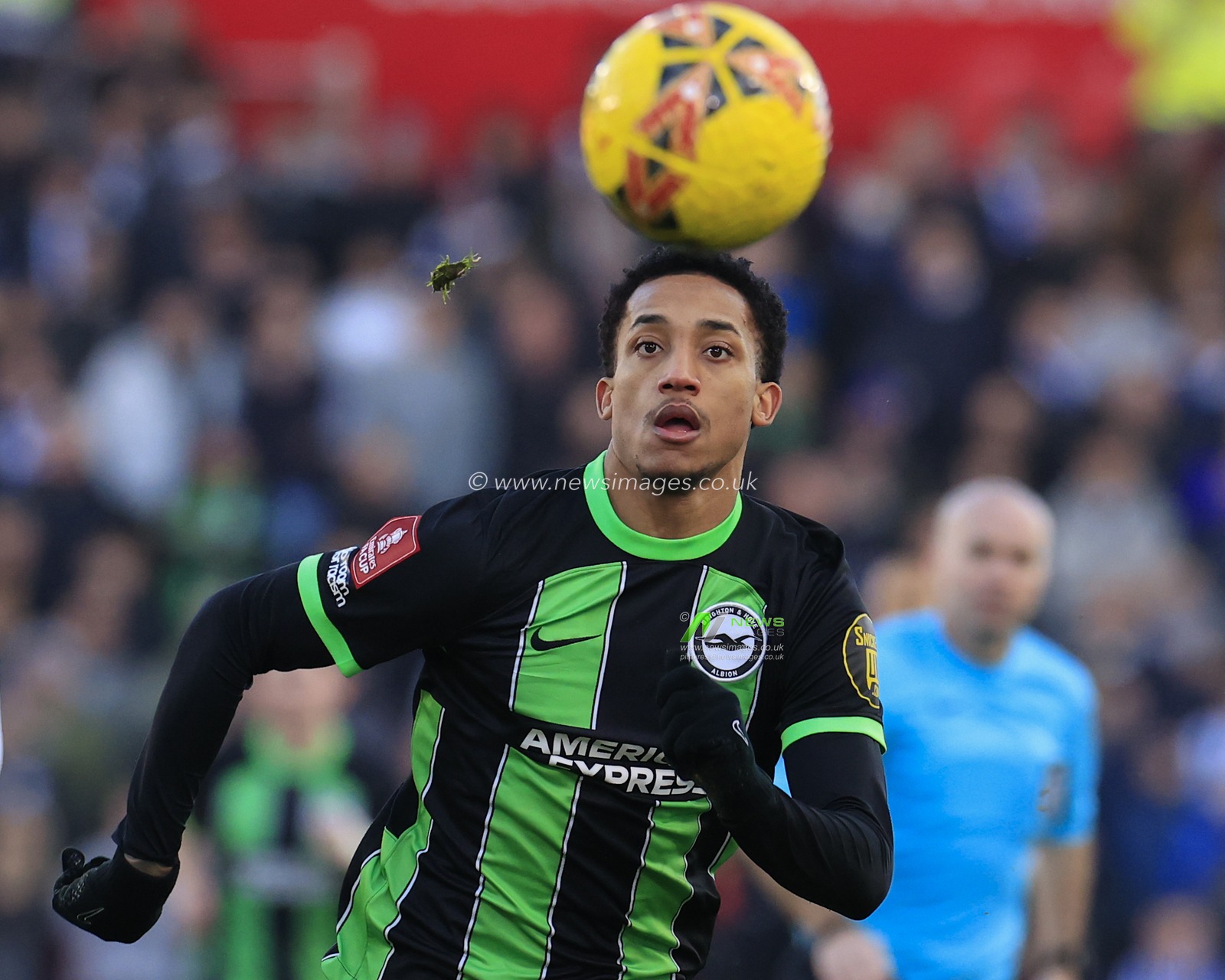 Joao Pedro of Brighton & Hove Albion runs with the ball during the Emirates FA Cup Third Round match Stoke City vs Brighton and Hove Albion at Bet365 Stadium, Stoke-on-Trent, United Kingdom, 6th January 2024

(Photo by Conor Molloy/News Images)