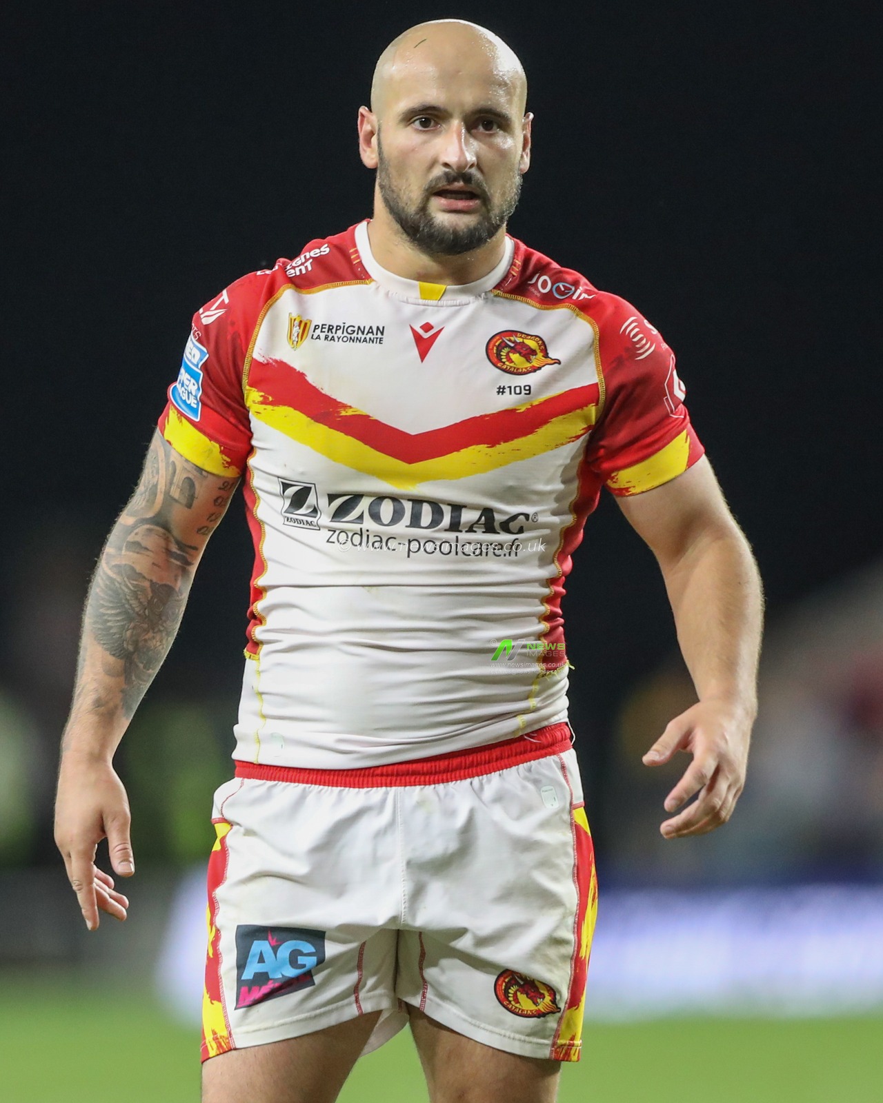 Alrix Da Costa of Catalan Dragons during the Betfred Super League Round 23 match Leeds Rhinos vs Catalans Dragons at Headingley Stadium, Leeds, United Kingdom, 23rd August 2024

(Photo by Alfie Cosgrove/News Images)