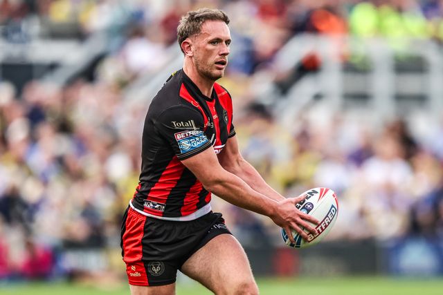 Ben Currie of Warrington Wolves in action during the Betfred Super League round 26 match Wakefield Trinity vs Warrington Wolves at DIY Kitchens Stadium, Wakefield, United Kingdom on 05 September 2026

(Photo by Alfie Cosgrove/News Images)